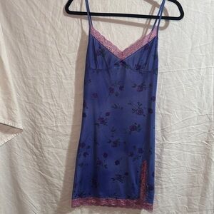 Motel Rocks Floral Lace Chemise - Purple and Pink